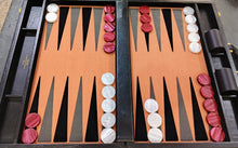 Jogo de Gamão PRO - 44.5mm checkers - Cód.PRO-105BR/VM - Salmão x Preto/Cinza