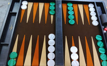 Jogo de Gamão PRO - 44.5mm checkers - Cód. PRO-14VD/BR - Café x Castanho/Bege