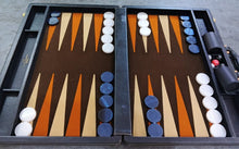 Jogo de Gamão PRO - 44.5mm checkers - Cód. PRO-14-ÔNIX/BR - Café x Castanho/Bege