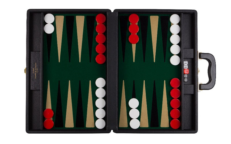 Jogo de Gamão Médio - Cód.MD-21VM/BR - Verde x Preto/Bege