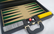 Jogo de Gamão Standard - Cód. ST-19AM/BR - Bege x Preto/Verde
