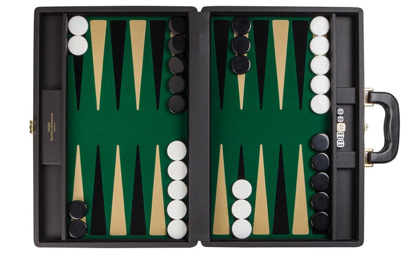 Jogo de Gamão Standard - Cód. ST-21PR/BR - Verde x Preto/Bege